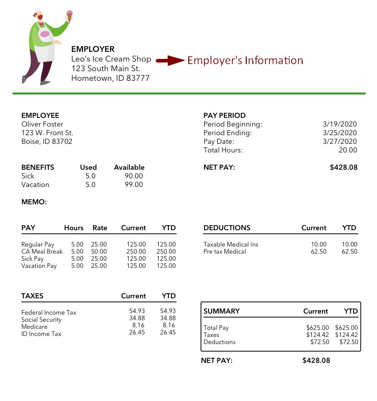 Employer's Information on Paystub